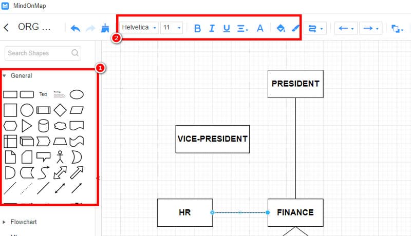 创建组织结构图 Mindonmap
