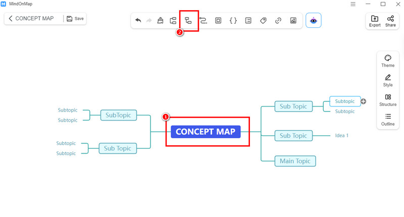 ಮೈಂಡನ್ ಮ್ಯಾಪ್ ನಕಾಶೆಯನ್ನು ರಚಿಸಿ