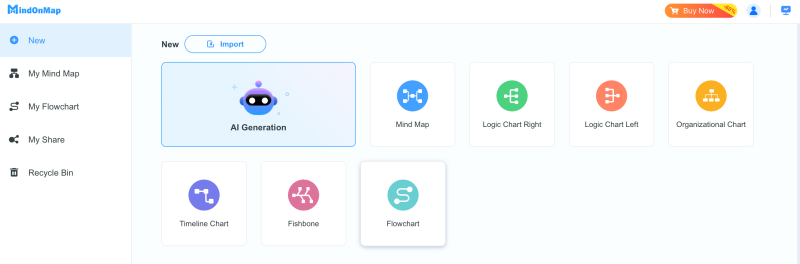 Mindonmap AIジェネレーター機能