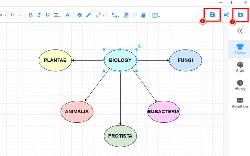 Kaydet Dışa Aktar Mindonmap