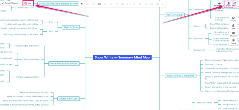 Зберегти короткий опис Mindonmap
