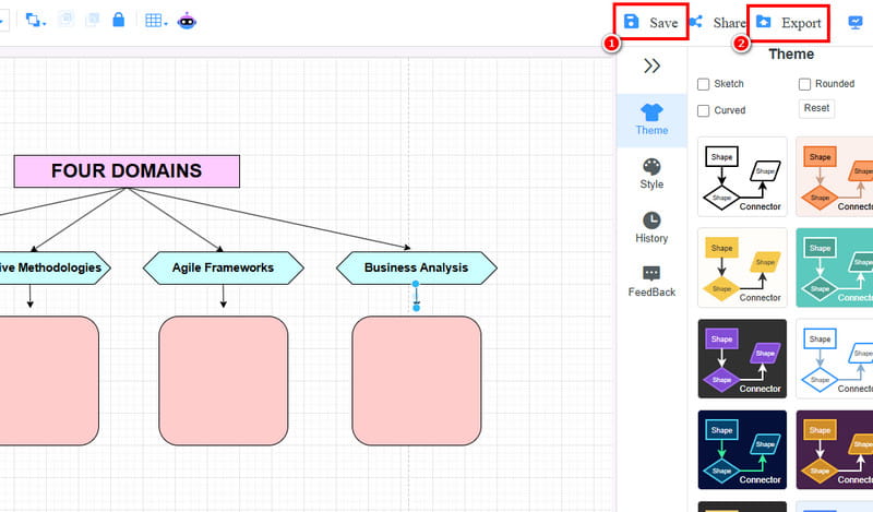 Salva il piano di studio Mindonmap