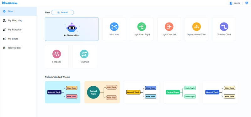 மைண்டன்மேப் இடைமுகம்