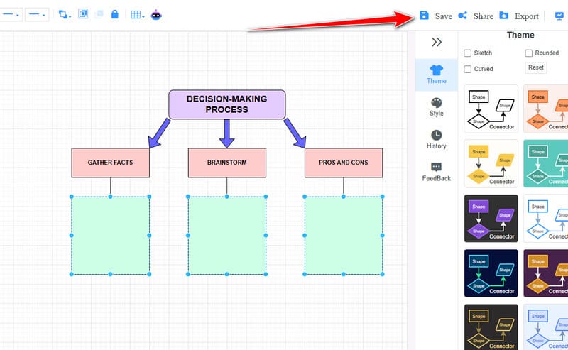 Mindmap-Diagramm speichern