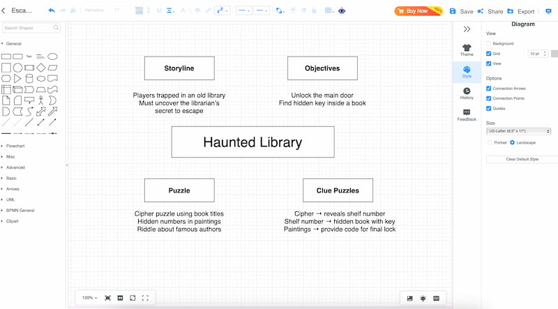 Engadir subtema para a sala de escape en Mindonmap
