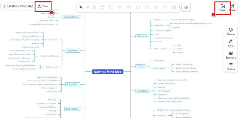 Opslaan Exporteren Gastritis Mindmap Mindonmap