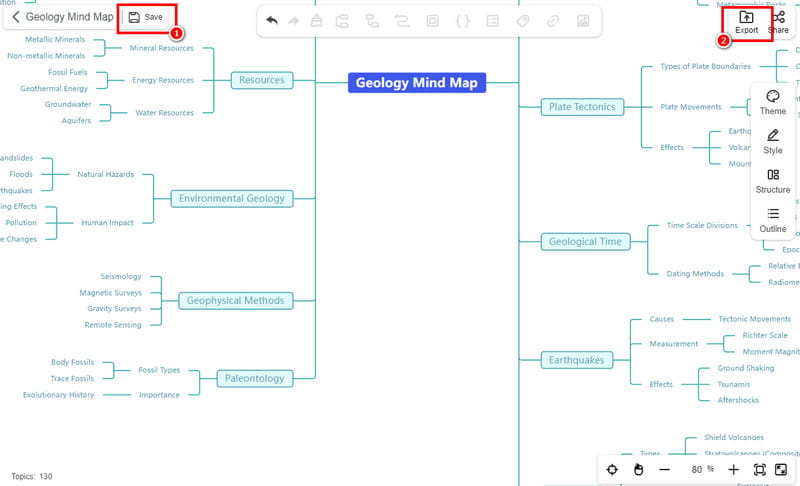 Tallenna geologinen miellekartta Mindonmap