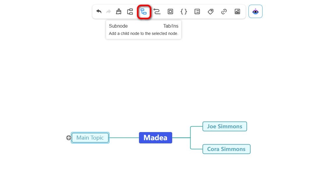 மனவரைபடம் கிளைகளைச் சேர்க்கவும்