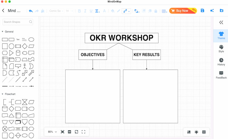 Mindonmap テキストを追加 Okr ワークショップ