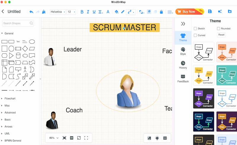 Mindonmap スクラムマスター向けテーマを追加