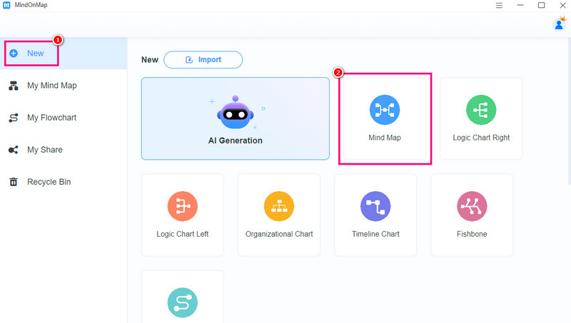 Neue Option Mindmap-Funktion – Mindmap