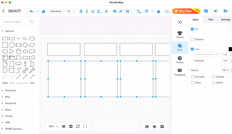 Mindonmap បន្ថែមរាងសម្រាប់គោលដៅឆ្លាតវៃ