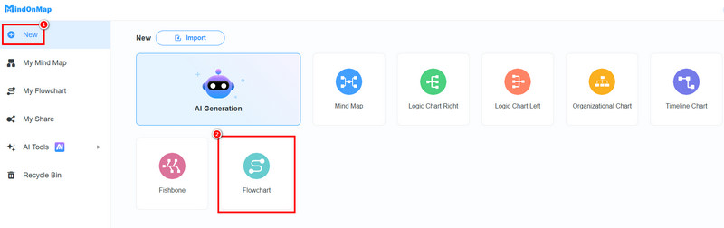 Buka Fitur Bagan Alur Baru Mindonmap