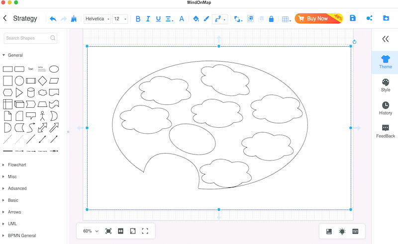 Mindonmapで創造的なテクニックのための図形を追加