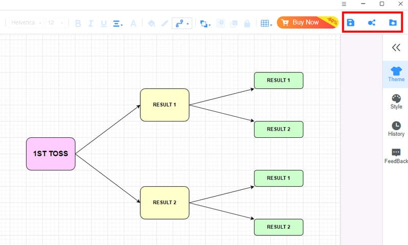 Salvesta tõenäosuspuu diagramm Mindonmap