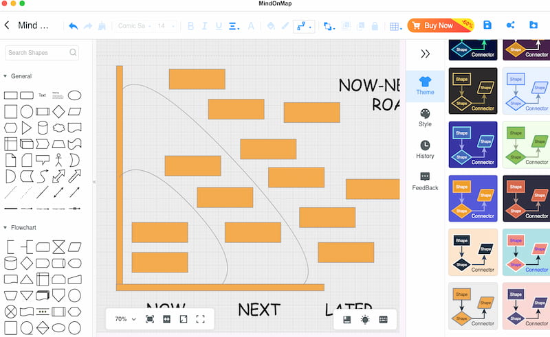 Mindonmap ビジュアル製品ロードマップのテーマを追加