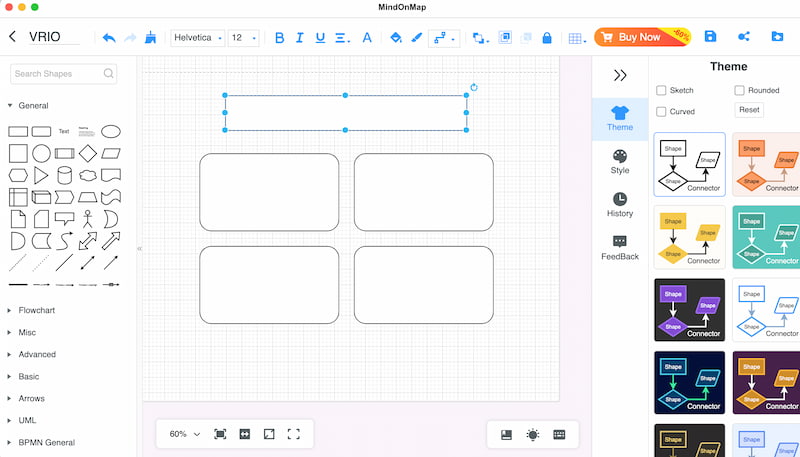 Mindonmap 図形の追加 VRIO Framework