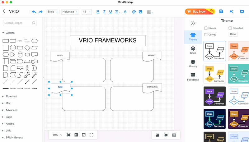 Mindonmap テキストを追加 VRIO Framework