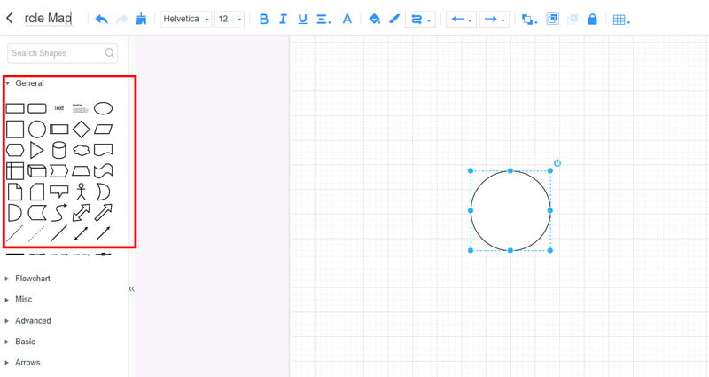 Создать круговую карту Mindonmap