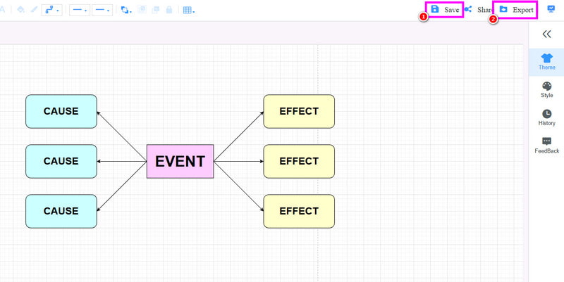 Сохранить карту многопотоковых процессов Mindonmap