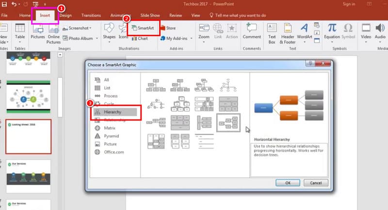 Sisipkan Hierarki Smartart PPt