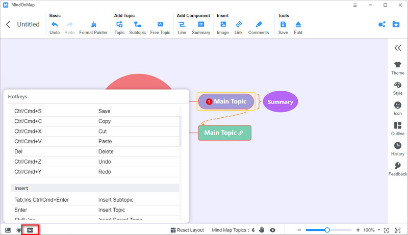 Научете Mindonmap Hotkey