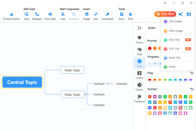 Exportieren Sie Mind Map auf den Mac