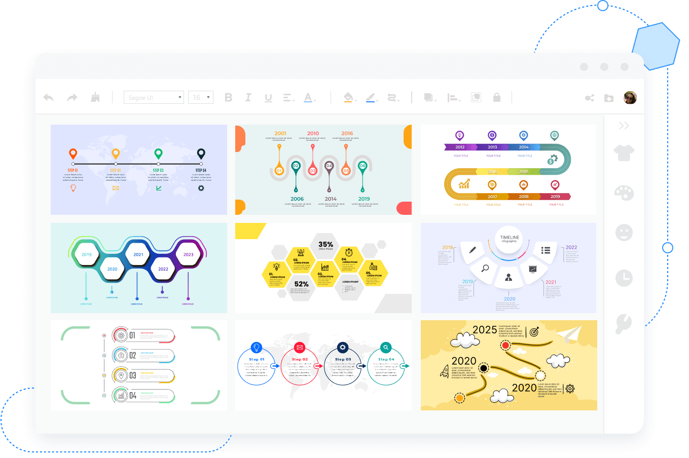 Timeline Template အမျိုးမျိုး