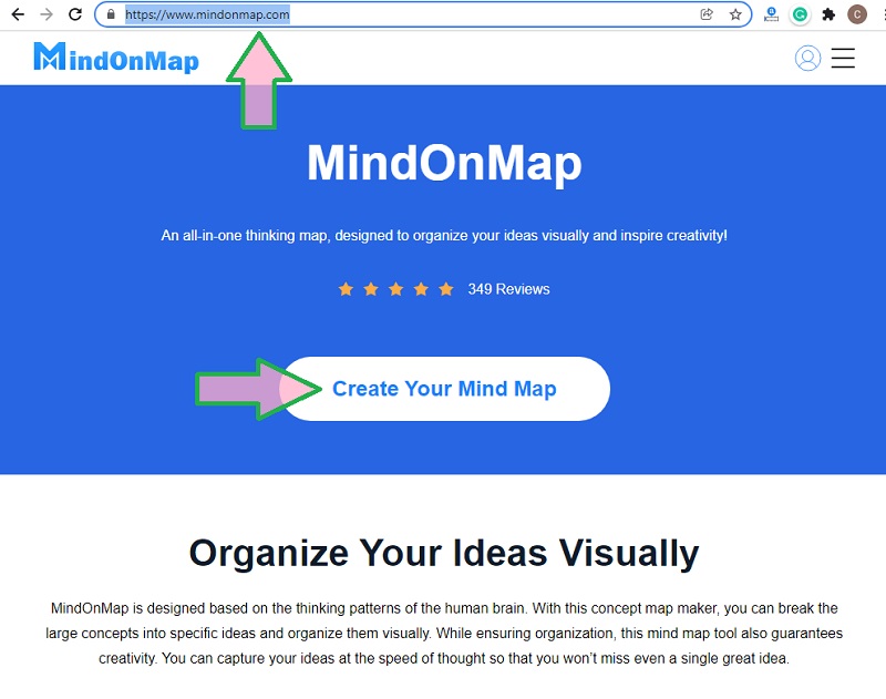 Карта на меурчиња MindOnMap Најавете се