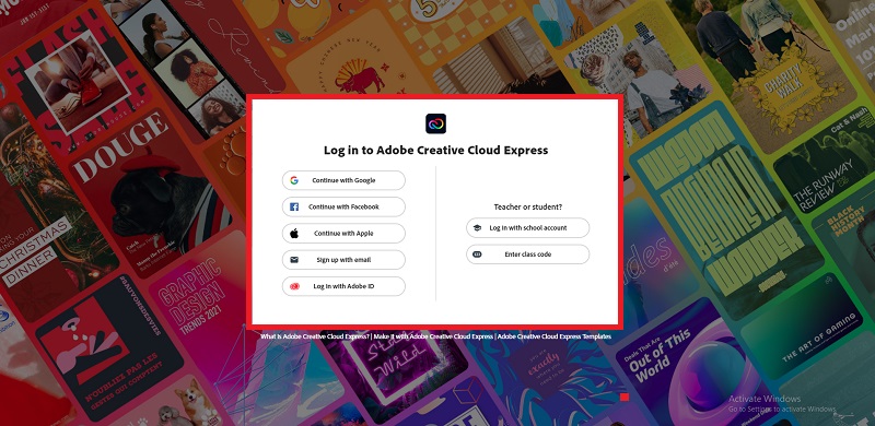 Nexşeya konsepta Adobe Sign Up