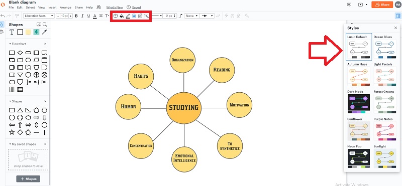 Peta konsep Format Lucidchart