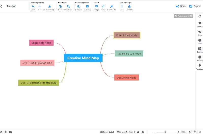 utwórz mapę myśli w Visio MindOnMap Custom