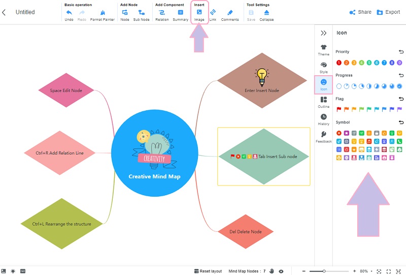 Sukurkite minčių žemėlapį „Visio MindOnMap“ vaizde