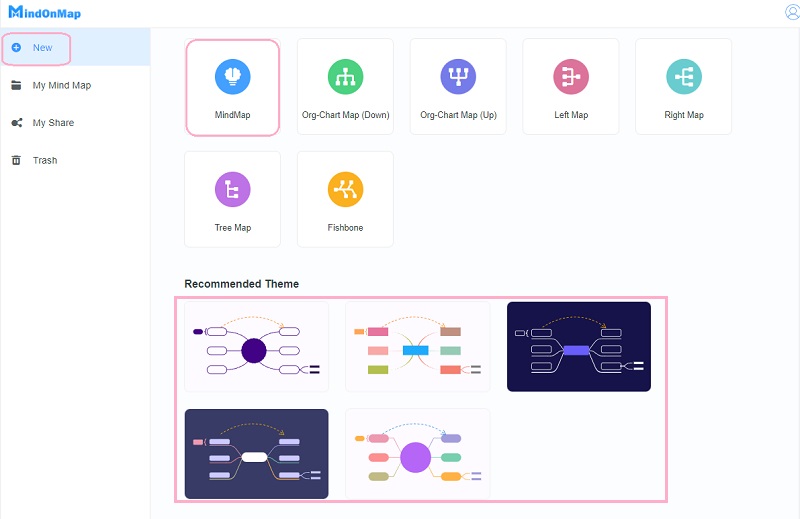 Ստեղծեք մտքի քարտեզ Visio MindOnMap Temp-ում