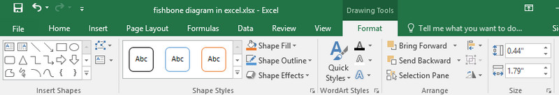 Dijagram riblje kosti Excel formati