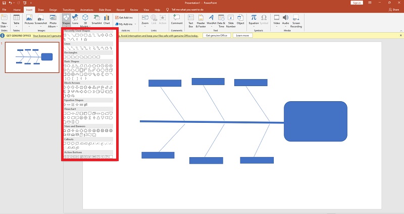 피쉬본 다이어그램 PowerPoint 만들기