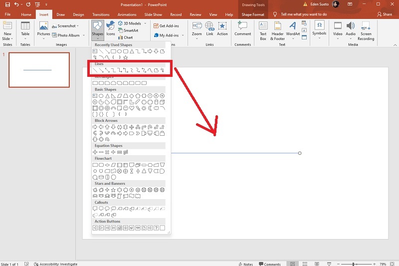 Linjat e PowerPoint të Diagramit të Peshkut