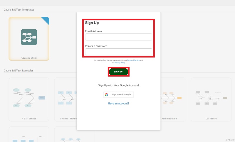 Diagrama d'espina de peix Registra't a SmartDraw