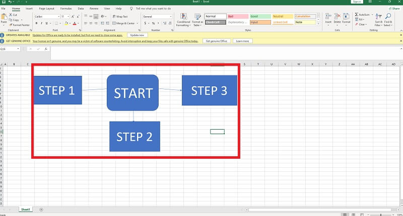 Fluxu-diagrama Maker Excel formatua FF