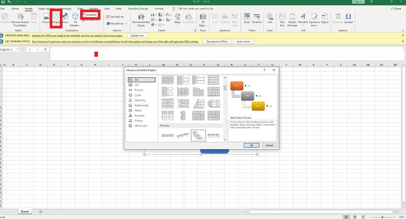 Flowchart Maker Excel Shapes
