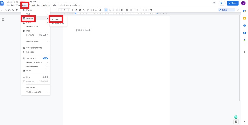 Pembuat Carta Alir google Docs Insert