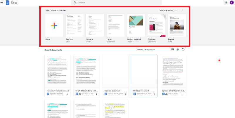 FLowchart Maker Google Docs openen