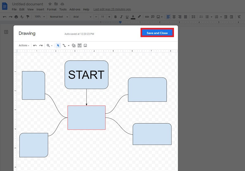 Pembuat Carta Aliran Simpanan Dokumen Google