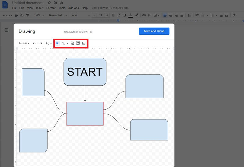 Flowchart Maker google Docs စတင်ပါ။