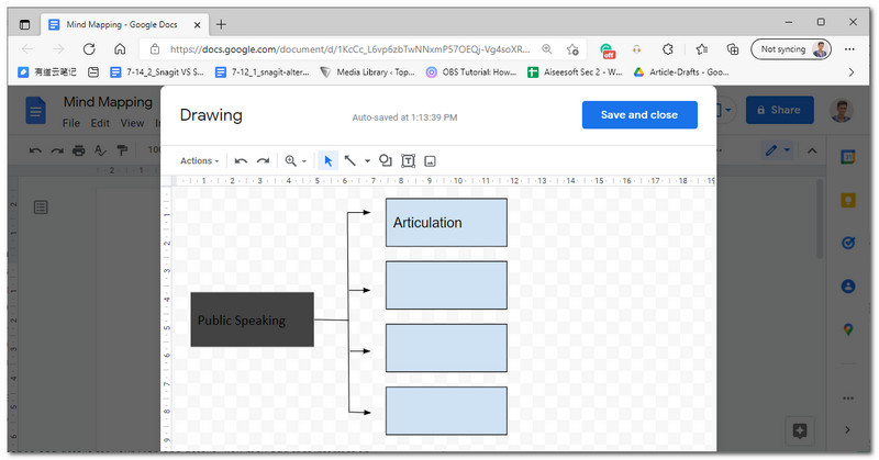 Google Docs duke shtuar elemente