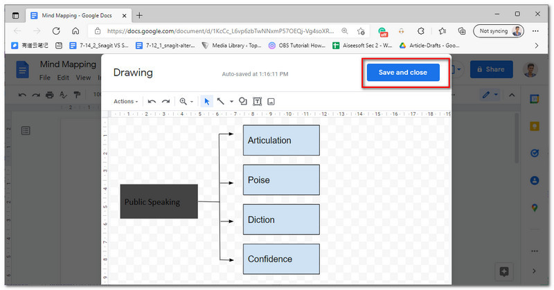 Google Docs Saqlash va Yopish