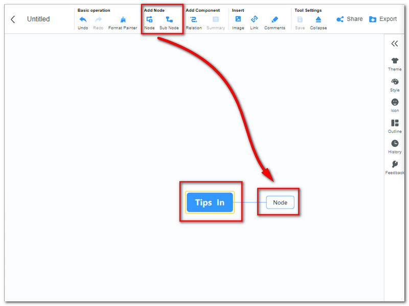 Mind On Map បន្ថែមថ្នាំង