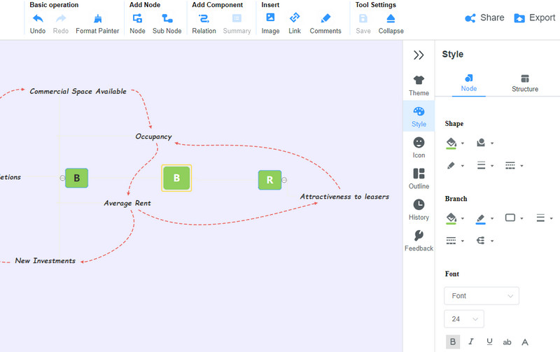 MindOnMap Editar mapa