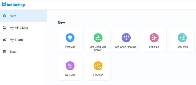 MindOnMap Layout ကို ရွေးပါ။