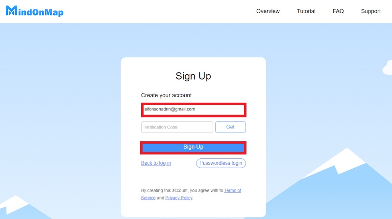 MindOnMap साइन अप गर्नुहोस्